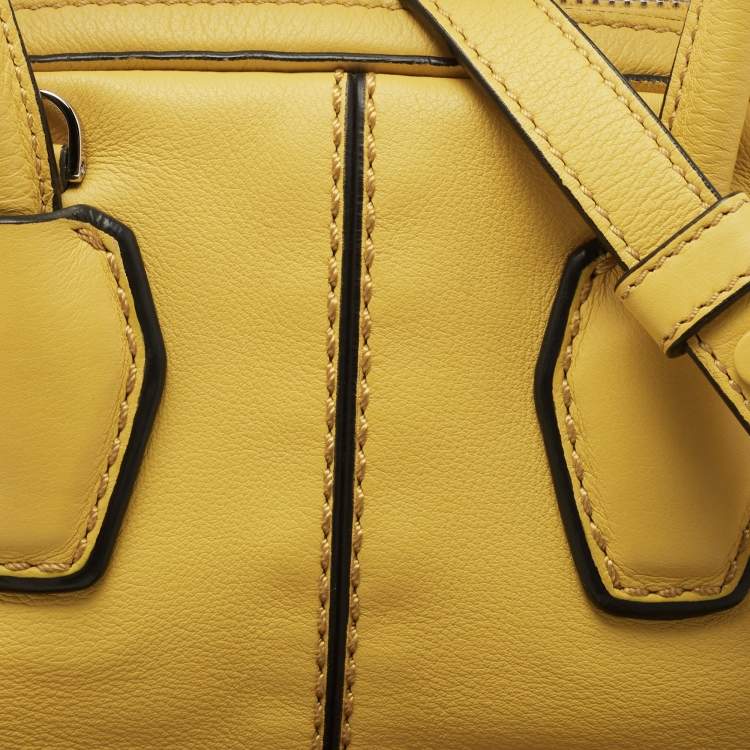 مملوكة مسبقًا Tod's Yellow Leather Mini Miky Satchel