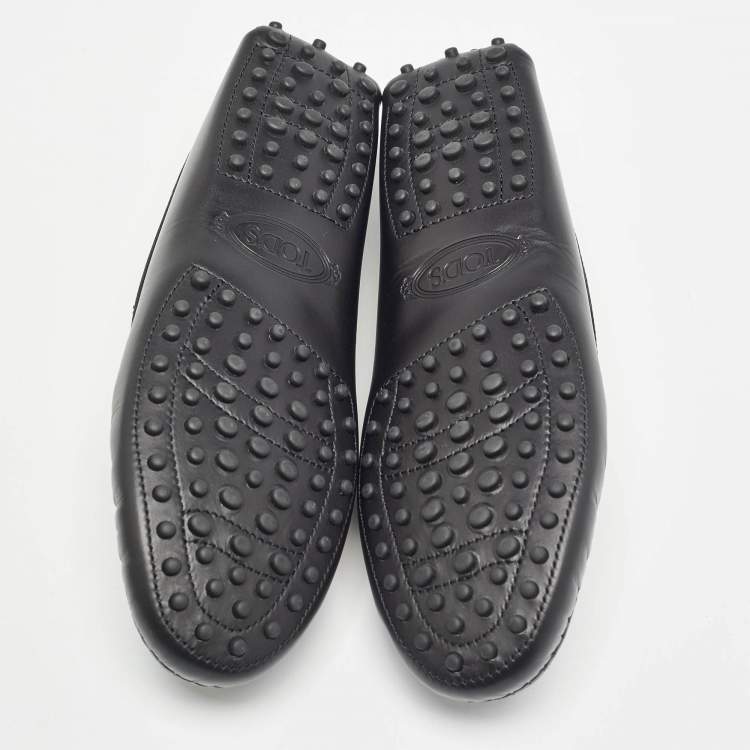 Pre Owned Tod's Black Leather Penny Driving Loafers Size 38