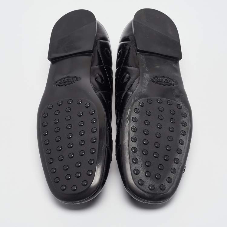 Pre Owned Tod's Black Leather Ballet Flats Size 39