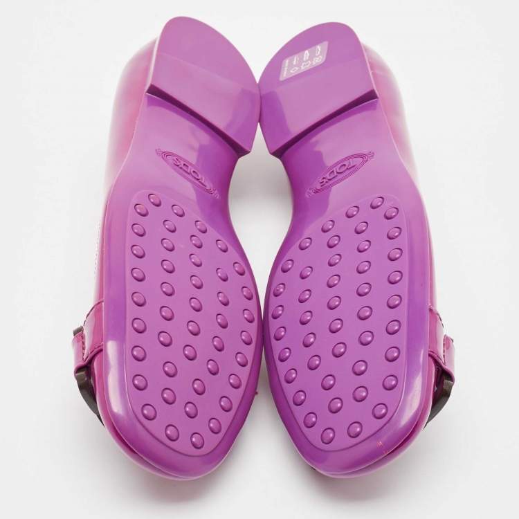 Pre Owned Tod's Purple Patent Leather Ballet Flats Size 38