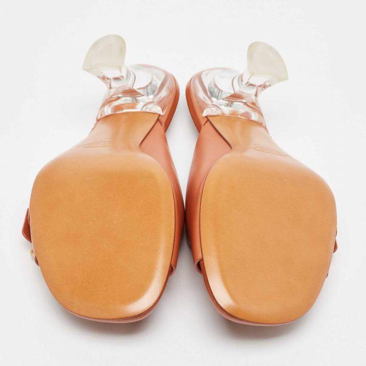 Pre Owned Tod's Brown Leather Slide Sandals Size 39