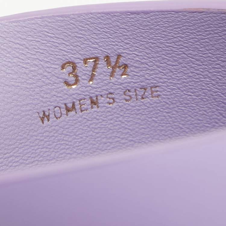 Pre Owned Tod's Purple Leather Slide Sandals Size 37.5