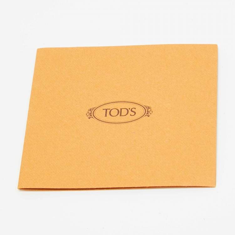 Pre Owned Tod's Purple Leather Crystal Embellished Flat Slides Size 37.5