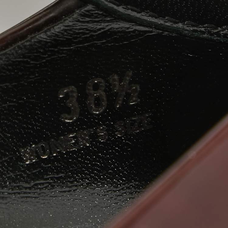 Pre Owned Tod's Burgundy Patent Leather Mary Jane Pumps Size 38.5