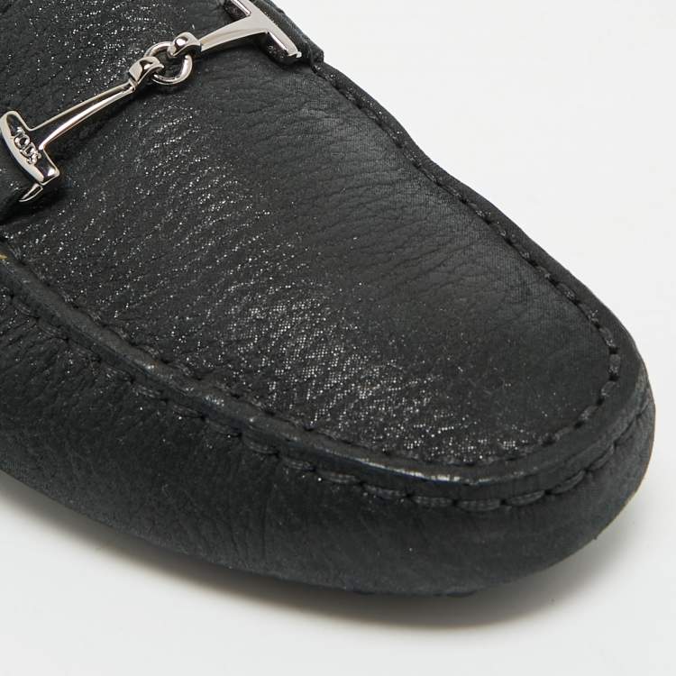 Pre Owned Tod's Black Nubuck Leather Double T Driver Loafers Size 39