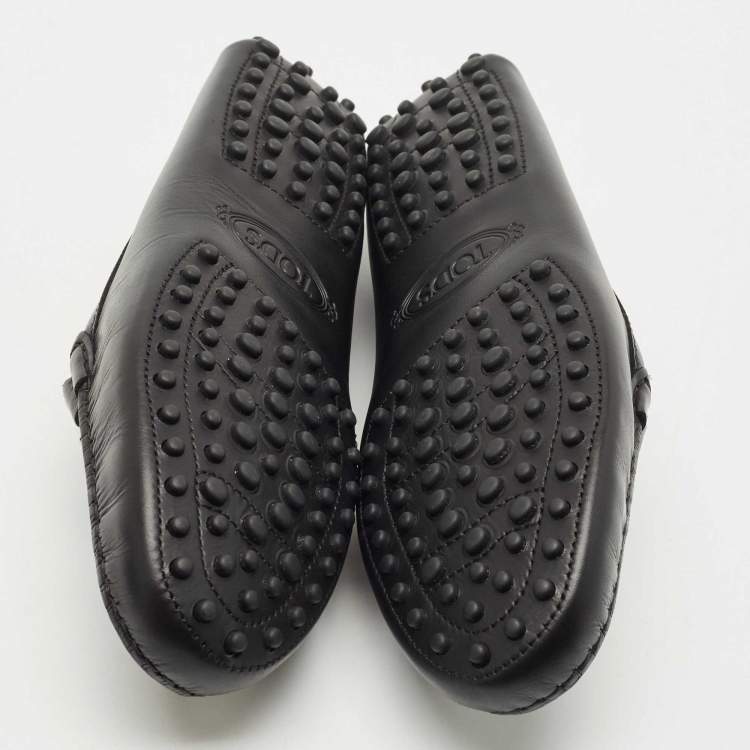 Pre Owned Tod's Black Leather Penny Loafers Size 38.5