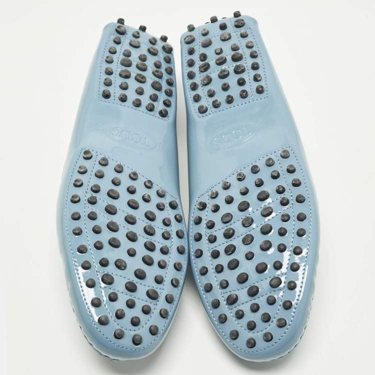 مملوكة مسبقًا Tod's Gommino Size 39 Blue Patent Leather Loafers