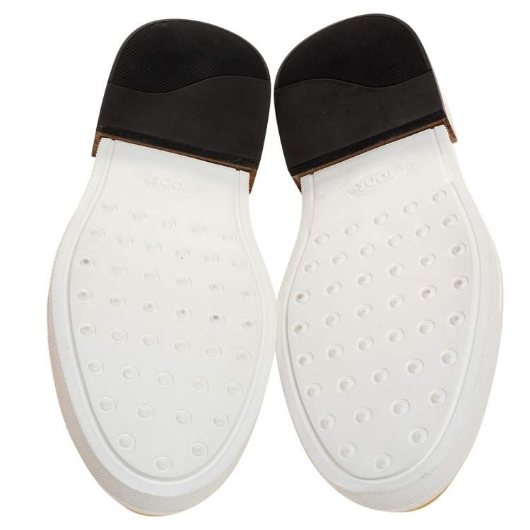 مملوكة مسبقًا Tod's Golden Satin Slip On Loafer Sneakers Size 39.5