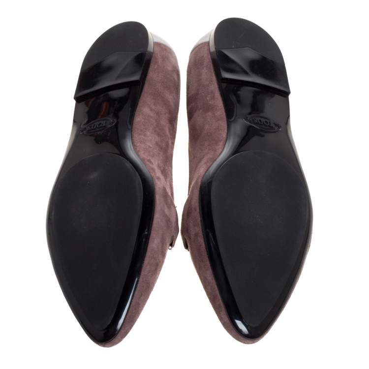 مملوكة مسبقًا Tod's Two Tone Suede Leather Ballet Flats Size 38.5