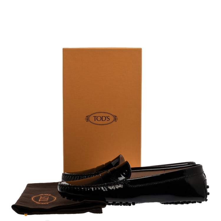 مملوكة مسبقًا Tod's Black Suede Leather Penny Slip On Loafers Size 37