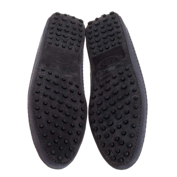 Pre Owned Tod's Multicolor Canvas Gommino Slip-on Loafers Size 39
