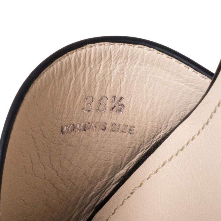 Pre Owned Tod's Black Patent Leather Double T Embellished Slide Sandals Size 36.5