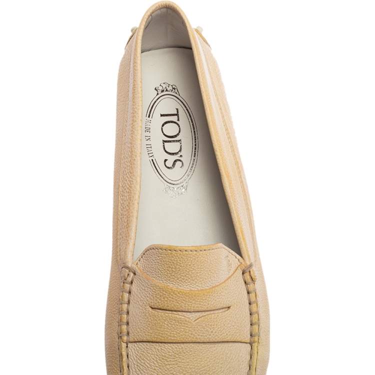 Pre Owned Tod's Two Tone Leather Penny Loafers Size 38