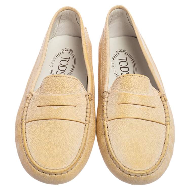 Pre Owned Tod's Two Tone Leather Penny Loafers Size 38
