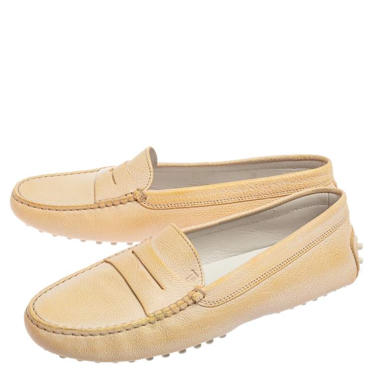 Pre Owned Tod's Two Tone Leather Penny Loafers Size 38