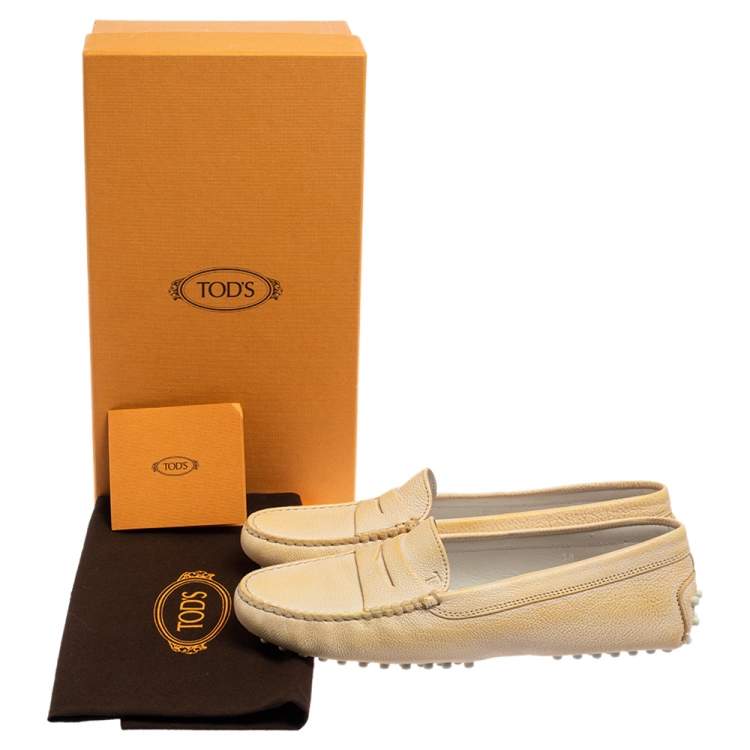 Pre Owned Tod's Two Tone Leather Penny Loafers Size 38