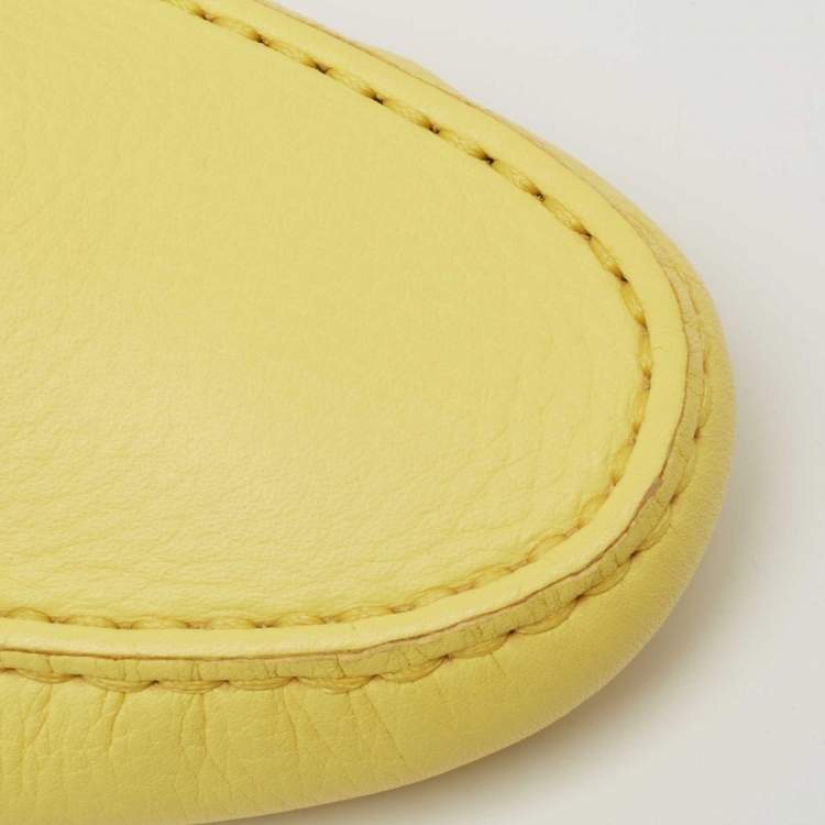 Pre Owned Tod's Yellow Leather Gommini Slip On Loafers Size 39