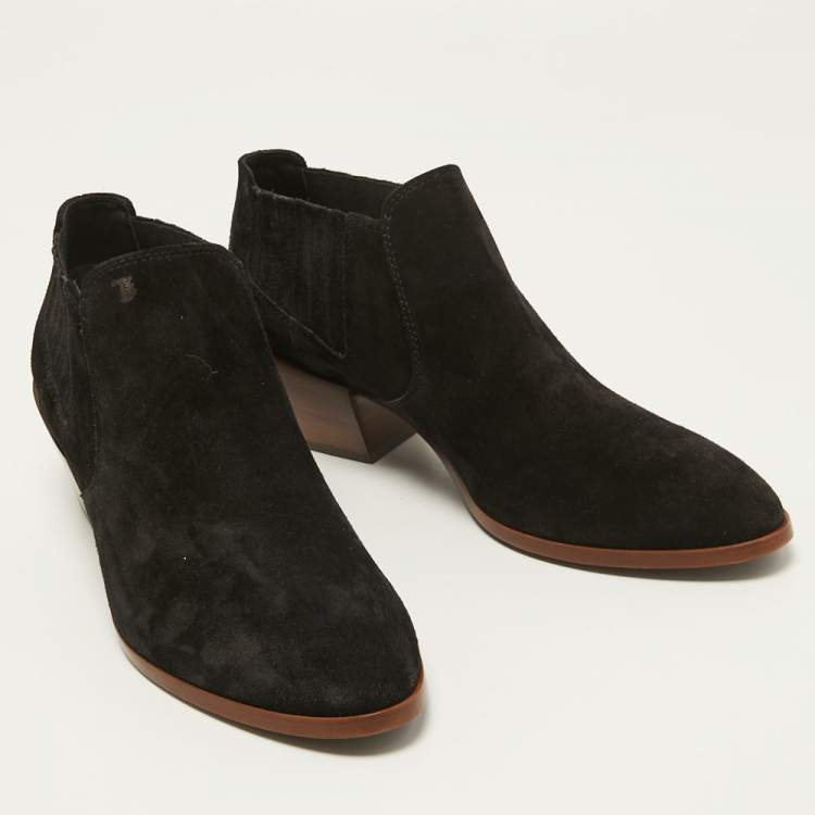 Pre Owned Tod's Black Suede Ankle Boots Size 39