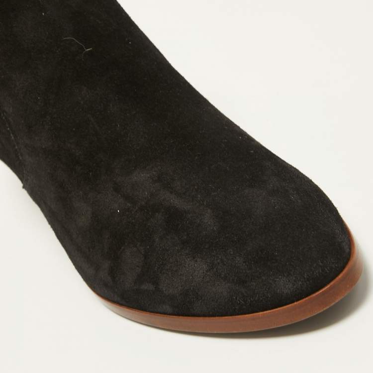 Pre Owned Tod's Black Suede Ankle Boots Size 39