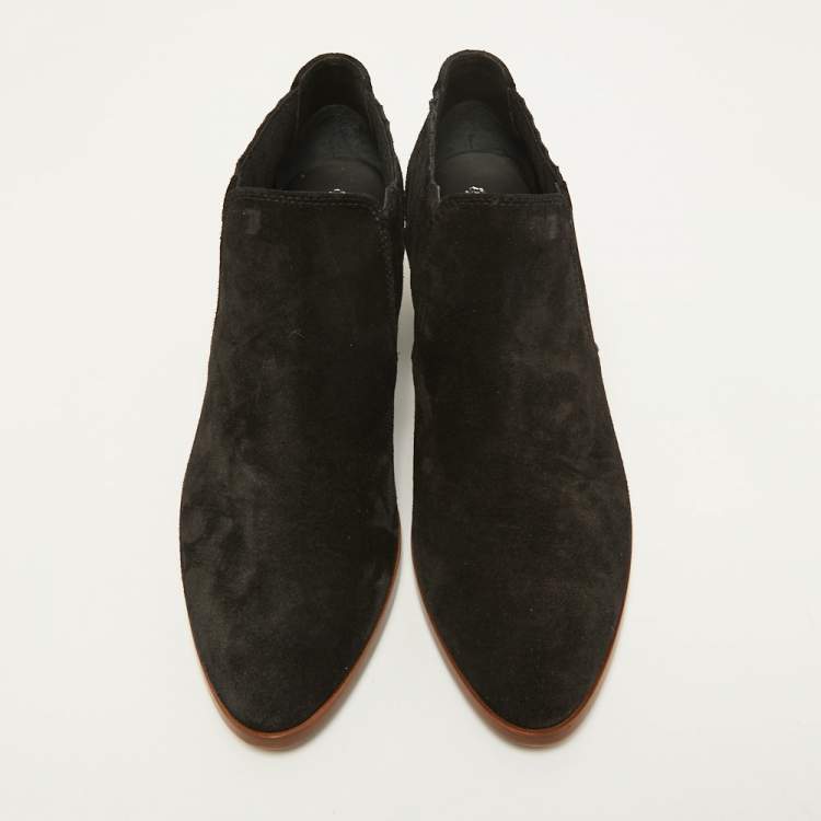 Pre Owned Tod's Black Suede Ankle Boots Size 39