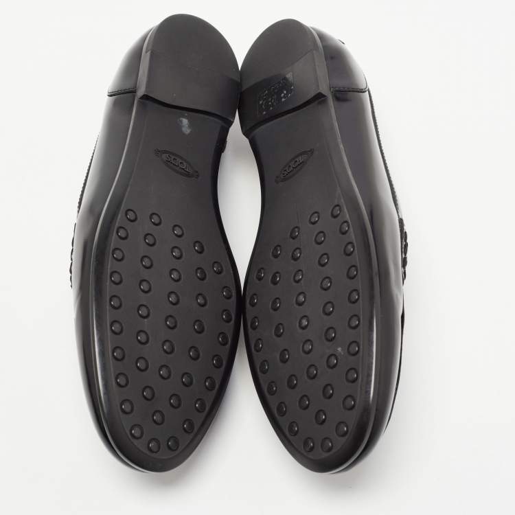 Pre Owned Tod's Black Leather Penny Loafers Size 38.5