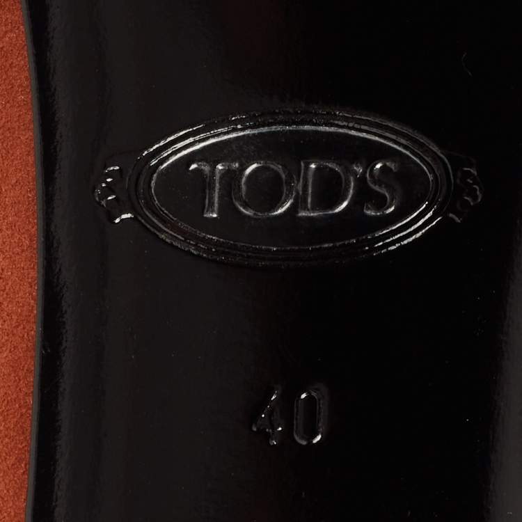 Pre Owned Tod's Brown/Black Suede and Patent Leather Pumps Size 40