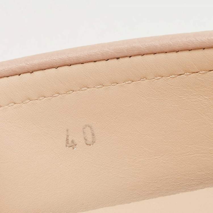 Pre Owned Tod's Beige Leather Penny Slip On Loafers Size 40