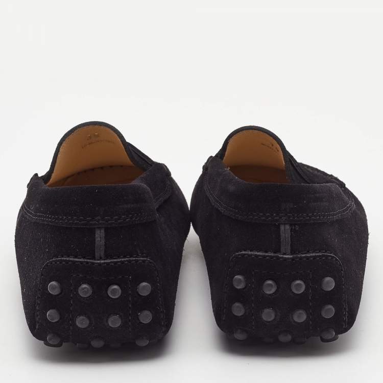 مملوكة مسبقًا Tod's Black Suede Penny Driving Loafers Size 39