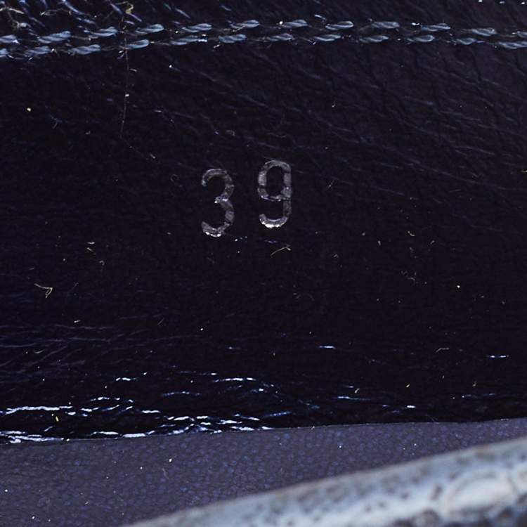 Pre Owned Tod's Navy Blue Embossed Leather Penny Driving Loafers Size 39