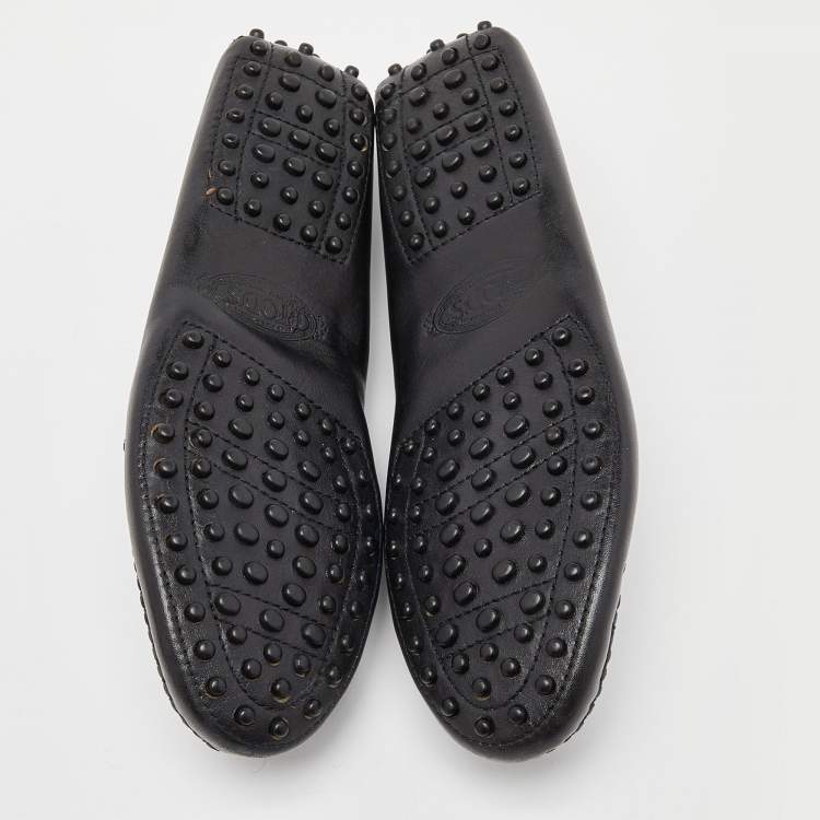 Pre Owned Tod's Black Leather Penny Loafers Size 38.5