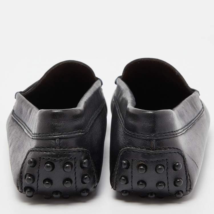 Pre Owned Tod's Black Leather Penny Loafers Size 38.5