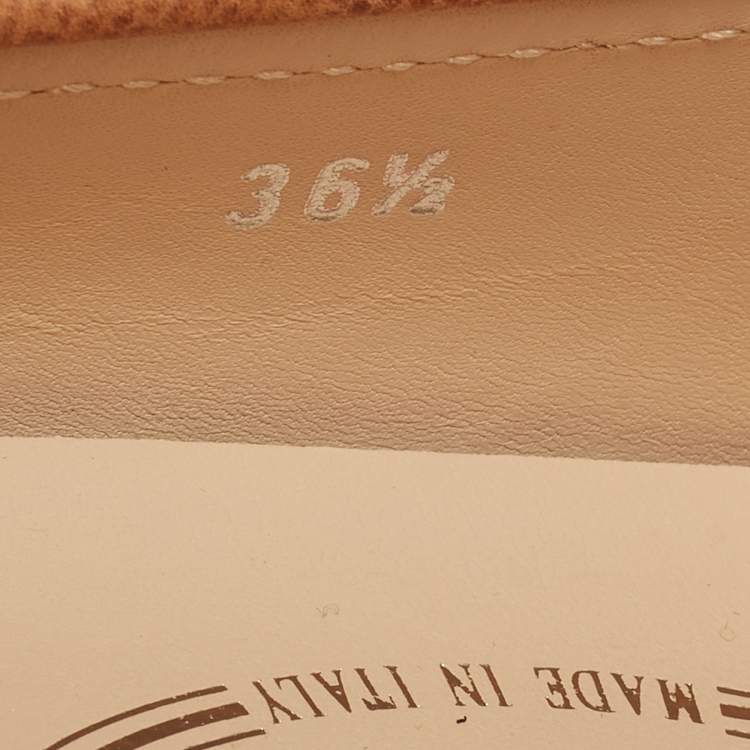 Pre Owned Tod's Brown Lizard Embossed Leather Gommino Penny Slip On Loafers Size 36.5