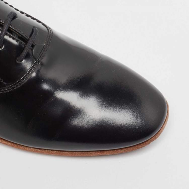 Pre Owned Tod's Black Leather Oxfords Size 37