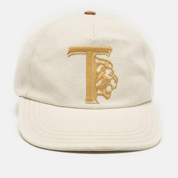 Pre Owned Tod's Cream Cotton Blend Canvas Baseball Cap 