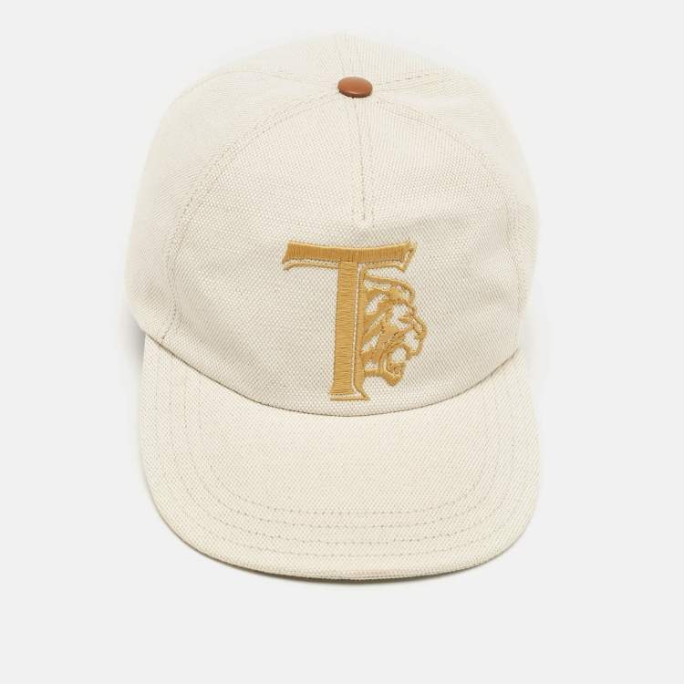 Pre Owned Tod's Cream Cotton Blend Canvas Baseball Cap 