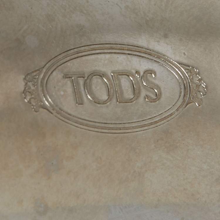 Pre Owned Tod's Python Leather Silver Tone Cuff Bracelet