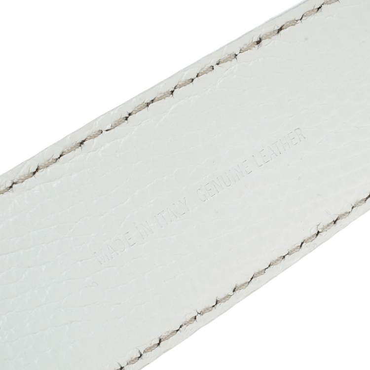 Pre Owned Tod's White Leather Belt 95 CM