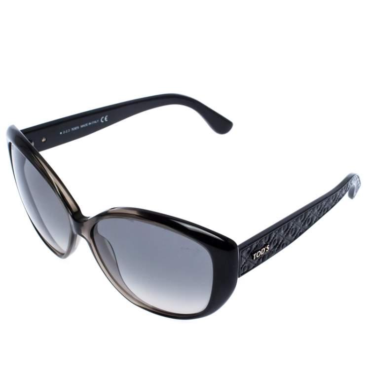 Pre Owned Tod's Black/ Grey Gradient TO111 Oversized Sunglasses
