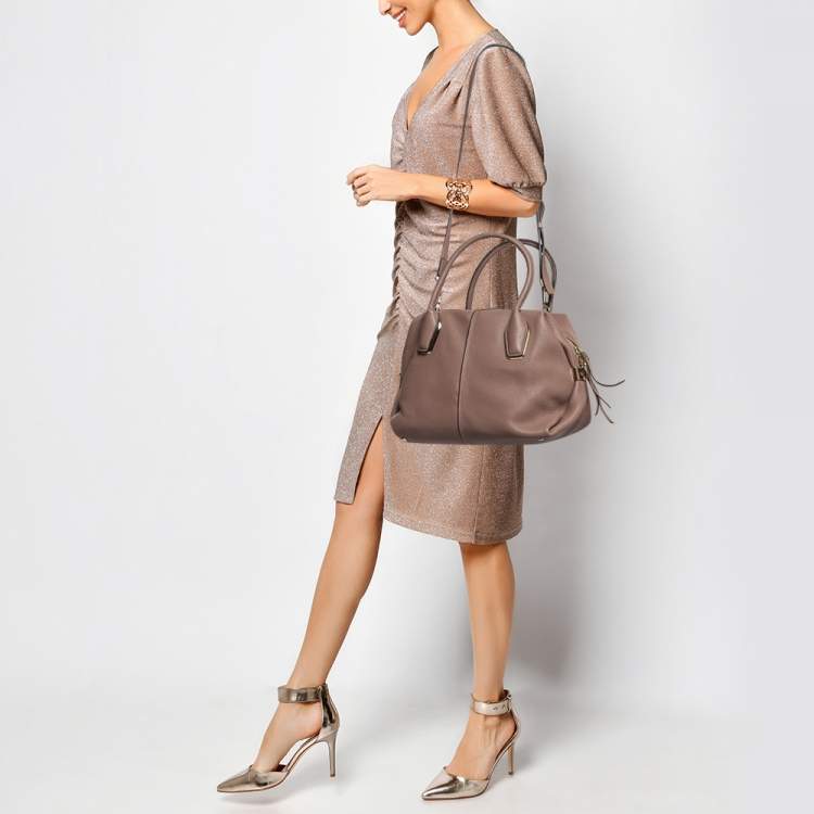 Pre Owned Tod's Old Rose Leather D Bowler Bag