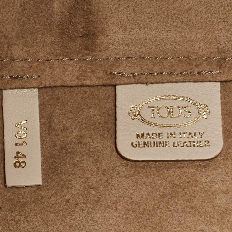 Pre Owned Tod's Off White Leather Small T Case Shoulder Bag