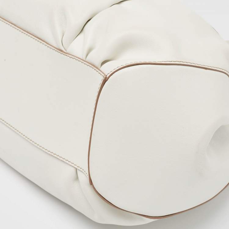 Pre Owned Tod's White Leather Front Pocket Satchel