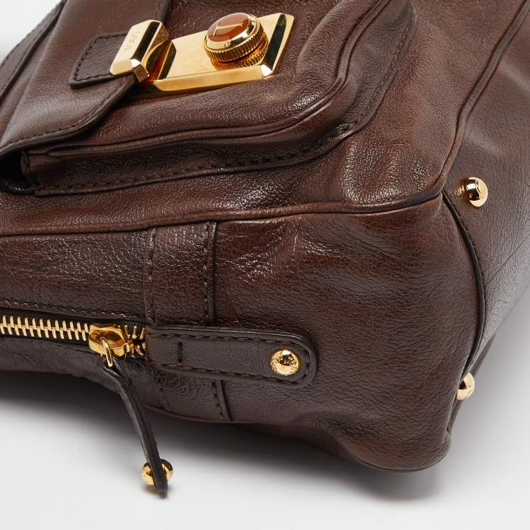 Pre Owned Tod’s Brown Leather Took Tracolla Media Satchel