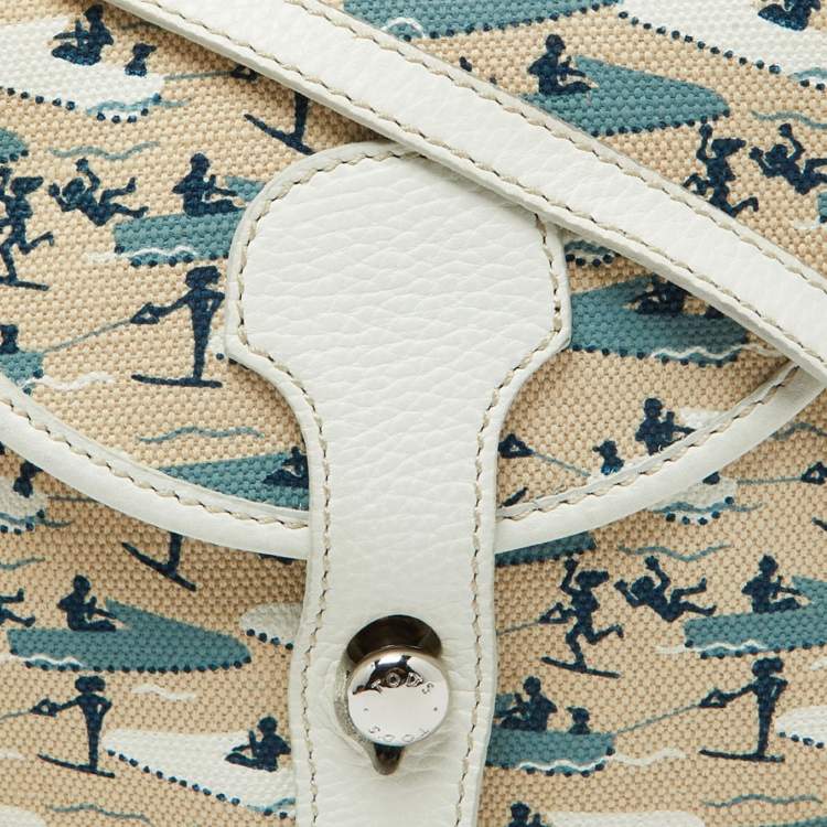 Pre Owned Tod's Multicolor Printed Canvas and Leather Crossbody Bag