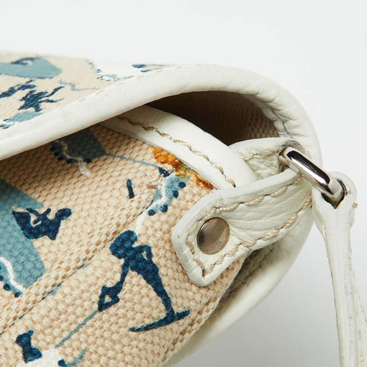Pre Owned Tod's Multicolor Printed Canvas and Leather Crossbody Bag