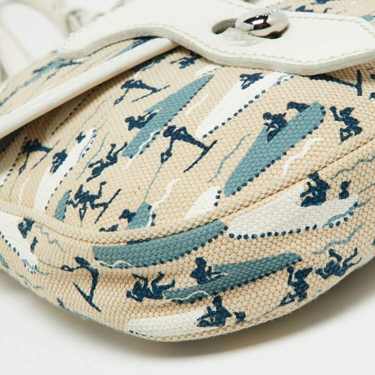 Pre Owned Tod's Multicolor Printed Canvas and Leather Crossbody Bag