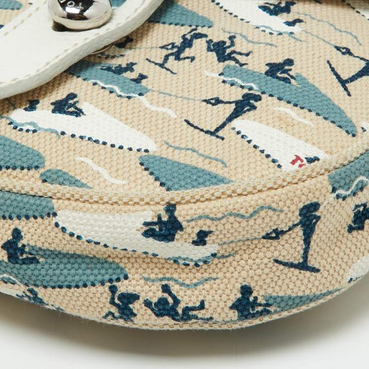 Pre Owned Tod's Multicolor Printed Canvas and Leather Crossbody Bag