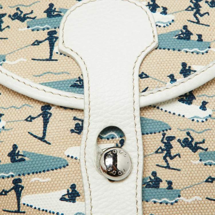 Pre Owned Tod's Multicolor Printed Canvas and Leather Crossbody Bag