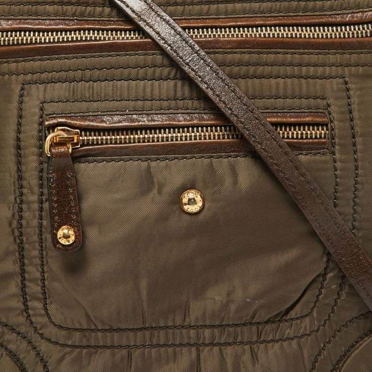 Pre Owned Tod's Brown Satin and Leather Crossbody Bag
