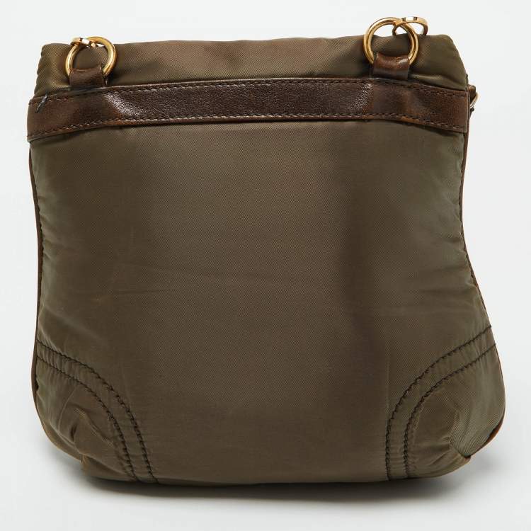 Pre Owned Tod's Brown Satin and Leather Crossbody Bag