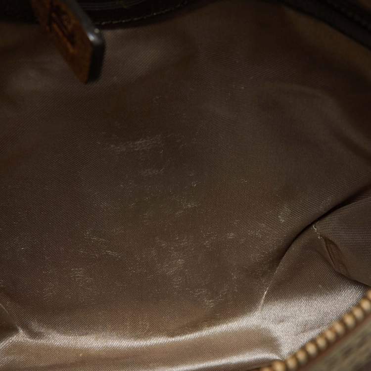 Pre Owned Tod's Brown Satin and Leather Crossbody Bag